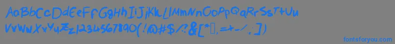 ValsHandwritingIsPrettyMessy Font – Blue Fonts on Gray Background