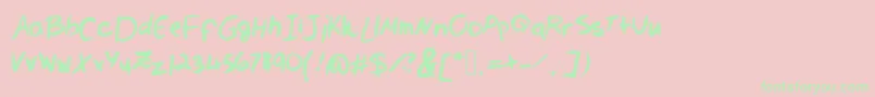 ValsHandwritingIsPrettyMessy Font – Green Fonts on Pink Background