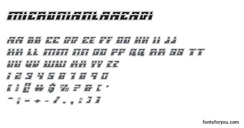 Fuente Micronianlaacadi - alfabeto, números, caracteres especiales
