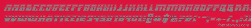 Micronianlaacadi Font – Gray Fonts on Red Background
