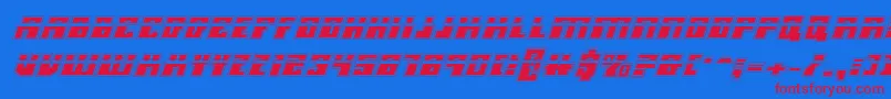 フォントMicronianlaacadi – 赤い文字の青い背景