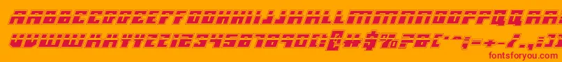 Micronianlaacadi Font – Red Fonts on Orange Background