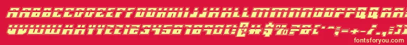 Micronianlaacadi Font – Yellow Fonts on Red Background
