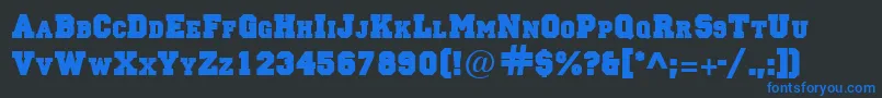 LettermansolidRegular-Schriftart – Blaue Schriften auf schwarzem Hintergrund