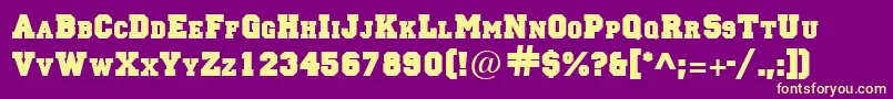 Fonte LettermansolidRegular – fontes amarelas em um fundo roxo