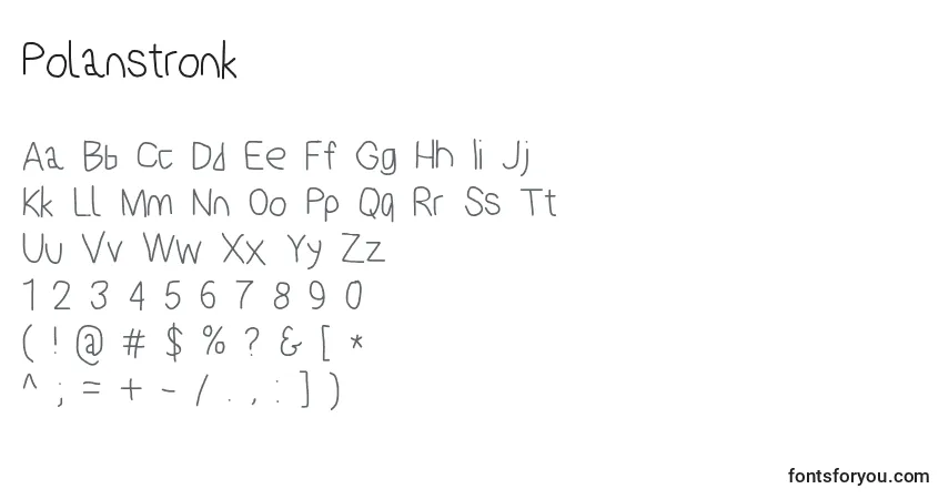 Czcionka Polanstronk – alfabet, cyfry, specjalne znaki