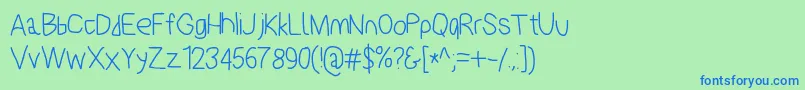 Polanstronk Font – Blue Fonts on Green Background