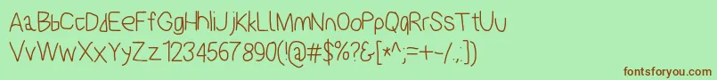 Polanstronk Font – Brown Fonts on Green Background