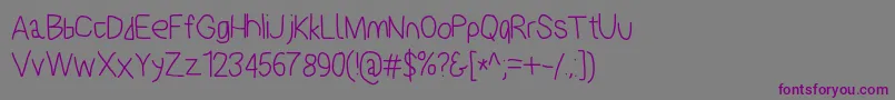 フォントPolanstronk – 紫色のフォント、灰色の背景