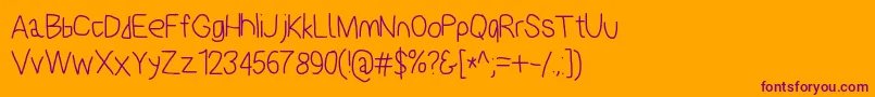 Polanstronk-Schriftart – Violette Schriften auf orangefarbenem Hintergrund