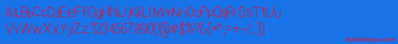 Polanstronk Font – Red Fonts on Blue Background