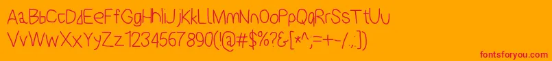 Polanstronk Font – Red Fonts on Orange Background