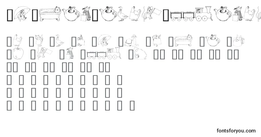 Czcionka GeWhimsicalAnimalsIi – alfabet, cyfry, specjalne znaki