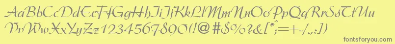 フォントArgentineRegularDb – 黄色の背景に灰色の文字