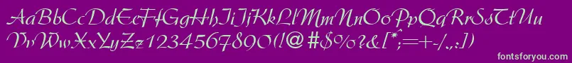 ArgentineRegularDb Font – Green Fonts on Purple Background