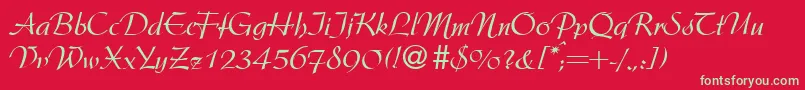 ArgentineRegularDb Font – Green Fonts on Red Background