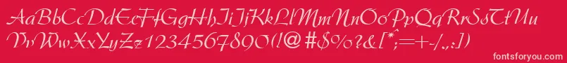 ArgentineRegularDb-fontti – vaaleanpunaiset fontit punaisella taustalla