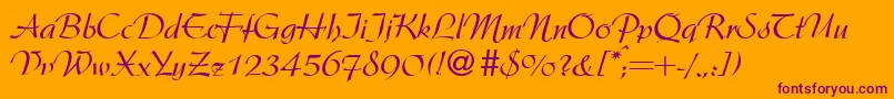 ArgentineRegularDb Font – Purple Fonts on Orange Background