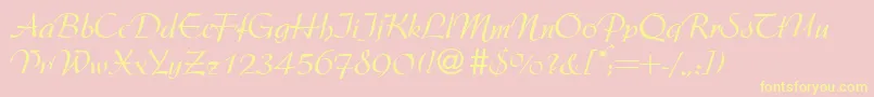 ArgentineRegularDb Font – Yellow Fonts on Pink Background