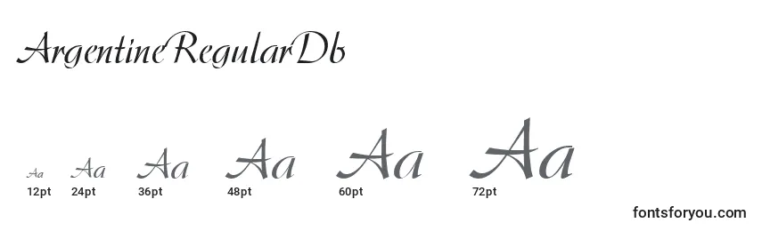Размеры шрифта ArgentineRegularDb