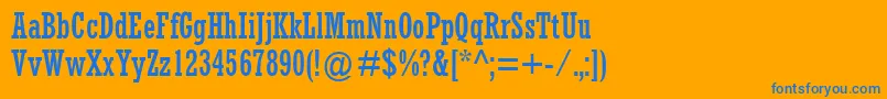 Шрифт RockwellMtCondensed – синие шрифты на оранжевом фоне