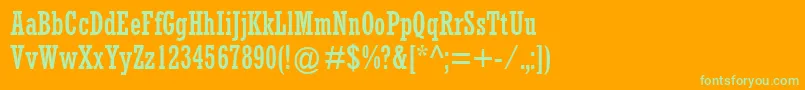 Шрифт RockwellMtCondensed – зелёные шрифты на оранжевом фоне