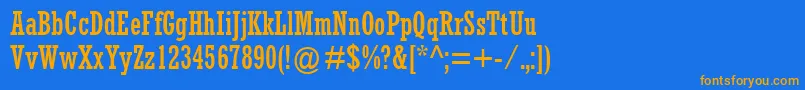 RockwellMtCondensed Font – Orange Fonts on Blue Background