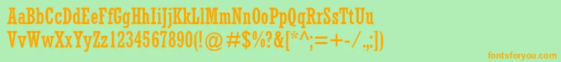 RockwellMtCondensed Font – Orange Fonts on Green Background