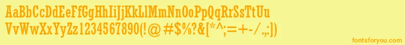 RockwellMtCondensed Font – Orange Fonts on Yellow Background