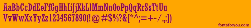 RockwellMtCondensed Font – Purple Fonts on Orange Background