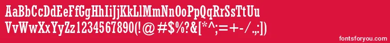 RockwellMtCondensed Font – White Fonts on Red Background