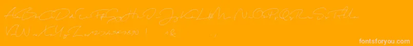 ShoppingScriptDemo Font – Pink Fonts on Orange Background