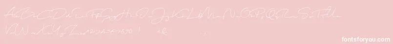 ShoppingScriptDemo-Schriftart – Weiße Schriften auf rosa Hintergrund