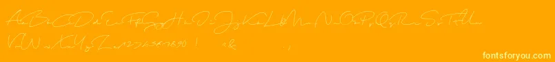 ShoppingScriptDemo Font – Yellow Fonts on Orange Background