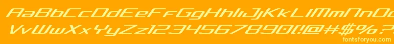 Concielianlightital-Schriftart – Gelbe Schriften auf orangefarbenem Hintergrund