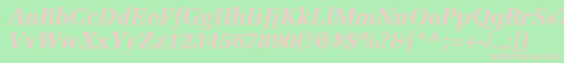 Fonte ProtocolSsiBoldItalic – fontes rosa em um fundo verde
