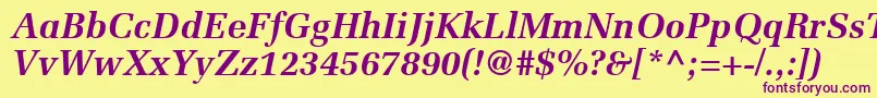 ProtocolSsiBoldItalic Font – Purple Fonts on Yellow Background