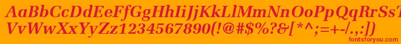ProtocolSsiBoldItalic Font – Red Fonts on Orange Background