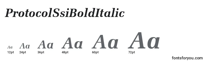 Größen der Schriftart ProtocolSsiBoldItalic