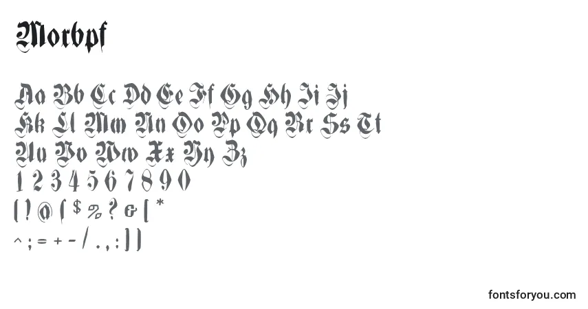 Fuente Morbpf - alfabeto, números, caracteres especiales