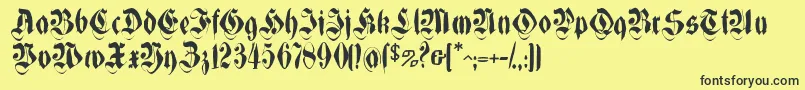 Morbpf Font – Black Fonts on Yellow Background