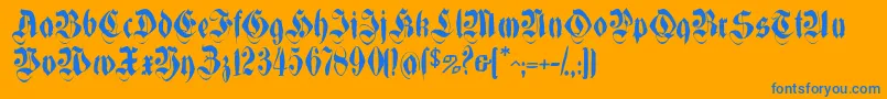 フォントMorbpf – オレンジの背景に青い文字