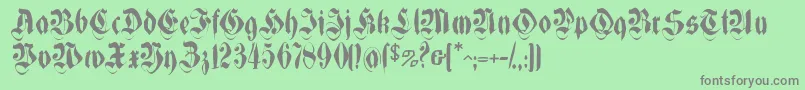 フォントMorbpf – 緑の背景に灰色の文字