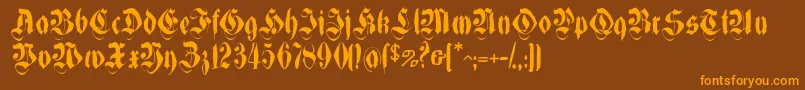 Morbpf Font – Orange Fonts on Brown Background