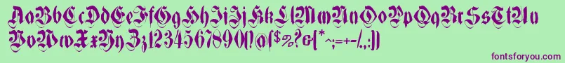 Morbpf Font – Purple Fonts on Green Background