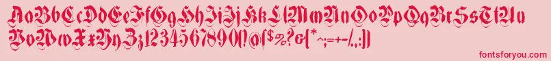 Morbpf-Schriftart – Rote Schriften auf rosa Hintergrund