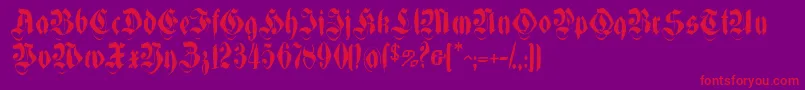 Morbpf Font – Red Fonts on Purple Background