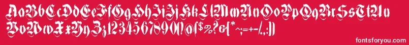 フォントMorbpf – 赤い背景に白い文字