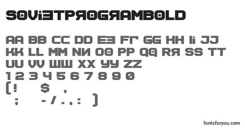 A fonte SovietprogramBold – alfabeto, números, caracteres especiais