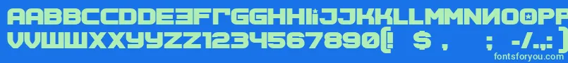 SovietprogramBold Font – Green Fonts on Blue Background